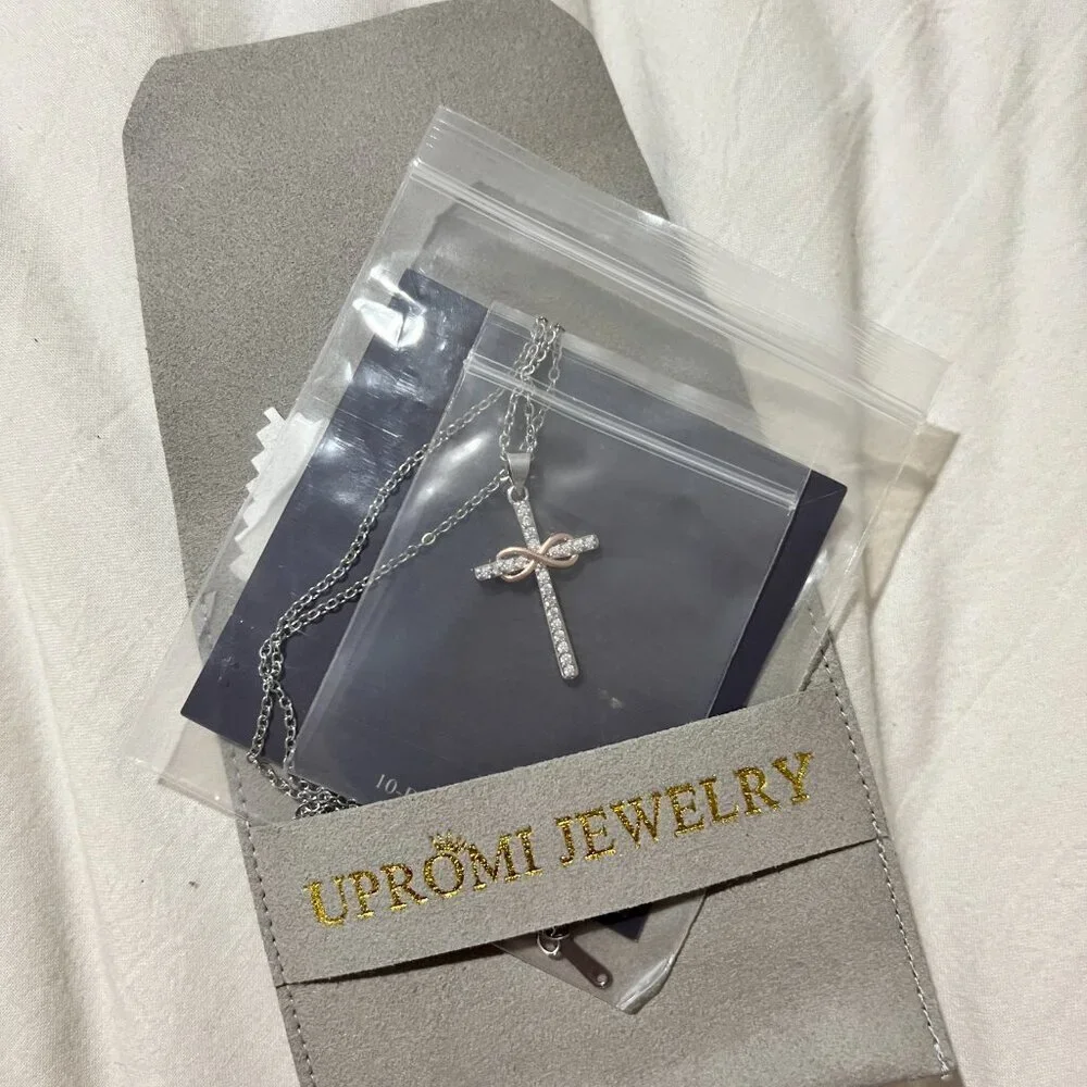 🏷 *NWT*Will You Be My Godmother? Infinity Cross Necklace - Silver & Rose Gold ✨